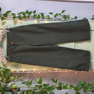 Women's Polo Jeans Ralph Lauren Olive Wide Leg High Rise Trouser Pant 6
